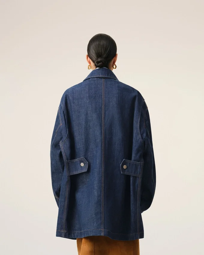 Blue Cotton Ami Paris Heritage Label Worker Jacket Blue Cotton Ami Paris Heritage Label Worker Jacket