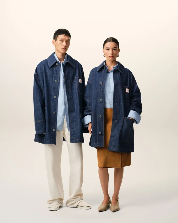 Blue Cotton Ami Paris Heritage Label Worker Jacket Blue Cotton Ami Paris Heritage Label Worker Jacket