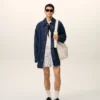 Blue Cotton Ami Paris Heritage Label Worker Jacket Blue Cotton Ami Paris Heritage Label Worker Jacket