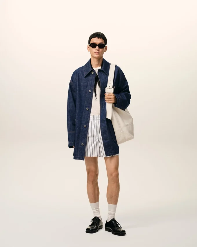 Blue Cotton Ami Paris Heritage Label Worker Jacket Blue Cotton Ami Paris Heritage Label Worker Jacket