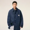 Blue Cotton Ami Paris Heritage Label Worker Jacket Blue Cotton Ami Paris Heritage Label Worker Jacket