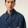 Blue Cotton Ami Paris Heritage Label Worker Jacket Blue Cotton Ami Paris Heritage Label Worker Jacket