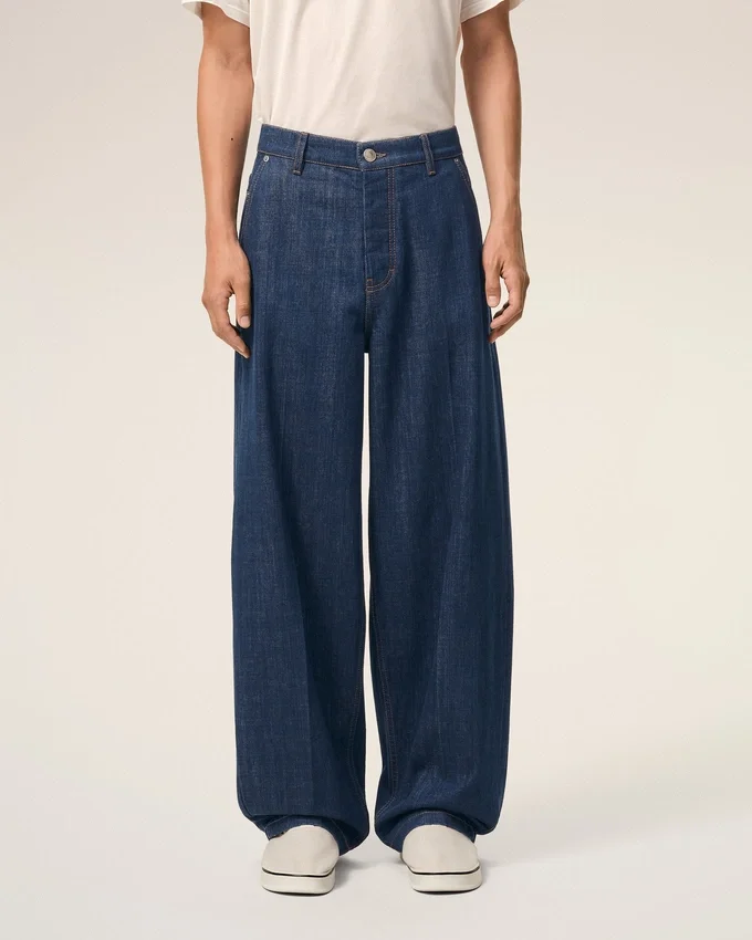 Blue Cotton Balloon Fit Jeans Blue Cotton Balloon Fit Jeans