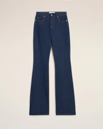 Blue Cotton Bootcut Fit Jeans
