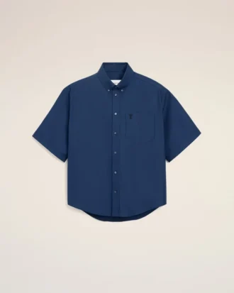 Blue Cotton Boxy Embroidered Ami De Coeur