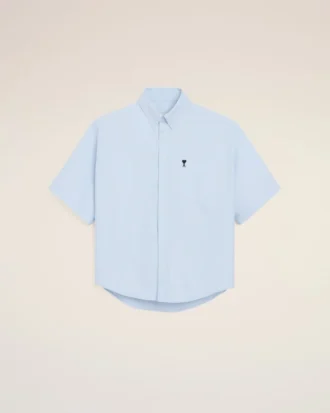 Blue Cotton Boxy Embroidered Ami De Coeur