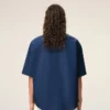 Blue Cotton Boxy Embroidered Ami De Coeur