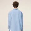 Blue Cotton Boxy Embroidered Ami De Coeur Shirt