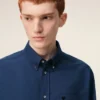 Blue Cotton Boxy Embroidered Ami De Coeur Shirt Blue Cotton Boxy Embroidered Ami De Coeur Shirt