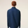Blue Cotton Boxy Embroidered Ami De Coeur Shirt Blue Cotton Boxy Embroidered Ami De Coeur Shirt