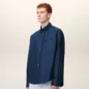 Blue Cotton Boxy Embroidered Ami De Coeur Shirt Blue Cotton Boxy Embroidered Ami De Coeur Shirt