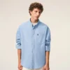 Blue Cotton Boxy Embroidered Ami De Coeur Shirt