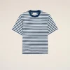 Blue Cotton Boxy Fit Mariniere Ami De Coeur T-Shirt Blue Cotton Boxy Fit Mariniere Ami De Coeur T-Shirt