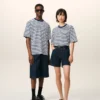 Blue Cotton Boxy Fit Mariniere Ami De Coeur T-Shirt Blue Cotton Boxy Fit Mariniere Ami De Coeur T-Shirt