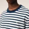 Blue Cotton Boxy Fit Mariniere Ami De Coeur T-Shirt Blue Cotton Boxy Fit Mariniere Ami De Coeur T-Shirt