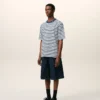 Blue Cotton Boxy Fit Mariniere Ami De Coeur T-Shirt Blue Cotton Boxy Fit Mariniere Ami De Coeur T-Shirt