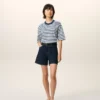 Blue Cotton Boxy Fit Mariniere Ami De Coeur T-Shirt Blue Cotton Boxy Fit Mariniere Ami De Coeur T-Shirt