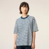 Blue Cotton Boxy Fit Mariniere Ami De Coeur T-Shirt Blue Cotton Boxy Fit Mariniere Ami De Coeur T-Shirt
