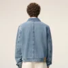 Blue Cotton Contrasted Ami De Coeur Zipped Jacket