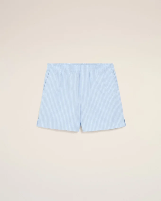 Blue Cotton Elasticated Shorts Blue Cotton Elasticated Shorts