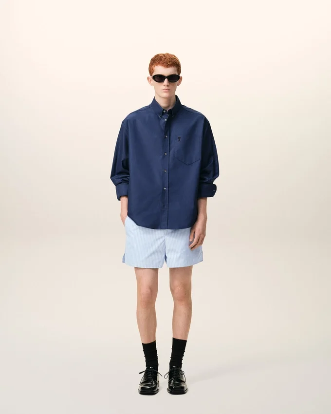 Blue Cotton Elasticated Shorts Blue Cotton Elasticated Shorts