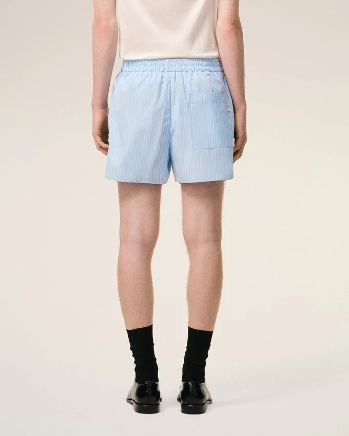 Blue Cotton Elasticated Shorts Blue Cotton Elasticated Shorts