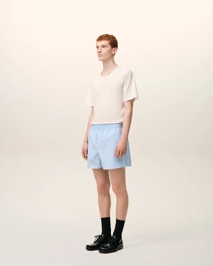 Blue Cotton Elasticated Shorts Blue Cotton Elasticated Shorts