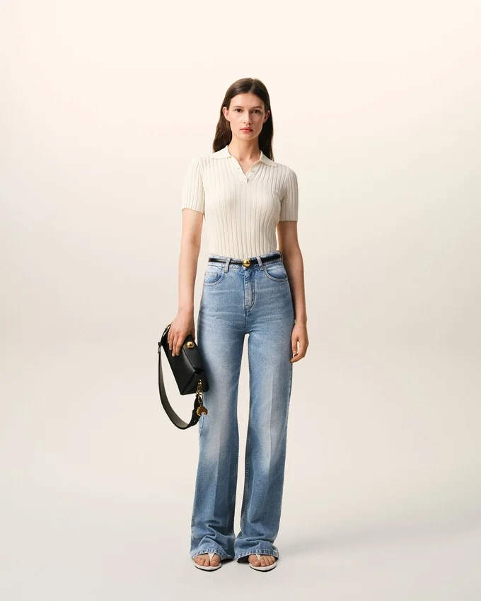 Blue Cotton Flare Fit Jeans Blue Cotton Flare Fit Jeans