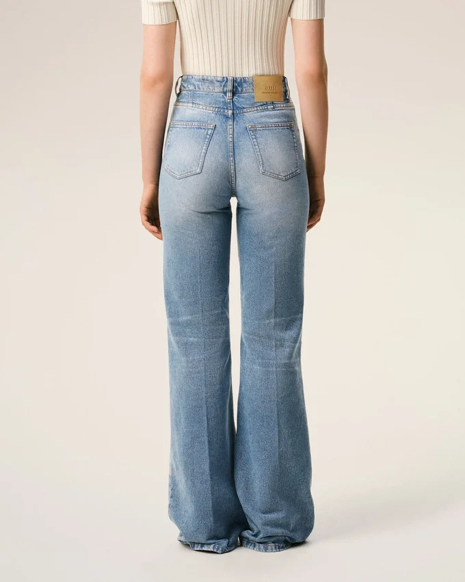 Blue Cotton Flare Fit Jeans Blue Cotton Flare Fit Jeans