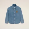 Blue Cotton Knitted Ami De Coeur Overshirt Blue Cotton Knitted Ami De Coeur Overshirt