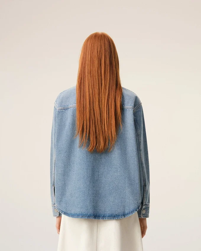 Blue Cotton Knitted Ami De Coeur Overshirt Blue Cotton Knitted Ami De Coeur Overshirt