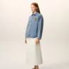 Blue Cotton Knitted Ami De Coeur Overshirt Blue Cotton Knitted Ami De Coeur Overshirt