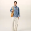 Blue Cotton Knitted Ami De Coeur Overshirt Blue Cotton Knitted Ami De Coeur Overshirt