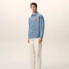 Blue Cotton Knitted Ami De Coeur Overshirt Blue Cotton Knitted Ami De Coeur Overshirt