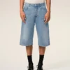 Blue Cotton Large Fit Bermuda Shorts Blue Cotton Large Fit Bermuda Shorts