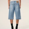 Blue Cotton Large Fit Bermuda Shorts Blue Cotton Large Fit Bermuda Shorts