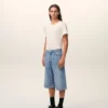 Blue Cotton Large Fit Bermuda Shorts Blue Cotton Large Fit Bermuda Shorts