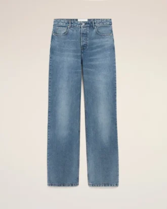Blue Cotton Large Fit Jeans