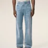Blue Cotton Large Fit Jeans