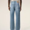 Blue Cotton Large Fit Jeans