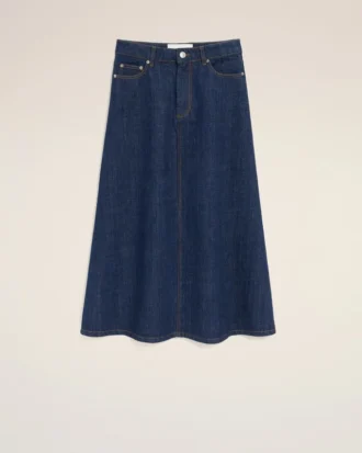 Blue Cotton Long Skirt