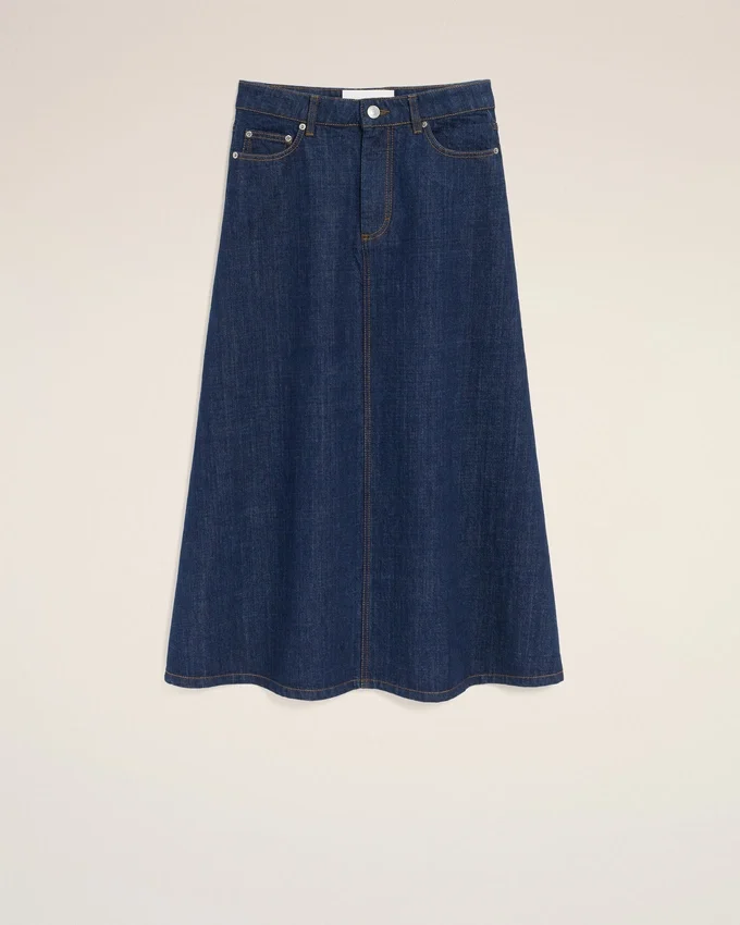Blue Cotton Long Skirt Blue Cotton Long Skirt
