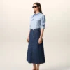 Blue Cotton Long Skirt Blue Cotton Long Skirt