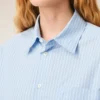 Blue Cotton Long Sleeve Ami De Coeur Boxy Shirt