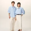 Blue Cotton Long Sleeve Ami De Coeur Boxy Shirt