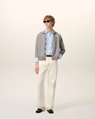 Blue Cotton Long Sleeve Ruffled Adjusted Shirt Blue Cotton Long Sleeve Ruffled Adjusted Shirt