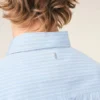 Blue Cotton Long Sleeve Ruffled Adjusted Shirt Blue Cotton Long Sleeve Ruffled Adjusted Shirt