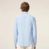 Blue Cotton Long Sleeve Ruffled Adjusted Shirt Blue Cotton Long Sleeve Ruffled Adjusted Shirt