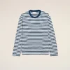 Blue Cotton Long Sleeves Mariniere Ami De Coeur T-Shirt Blue Cotton Long Sleeves Mariniere Ami De Coeur T-Shirt