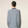 Blue Cotton Long Sleeves Mariniere Ami De Coeur T-Shirt Blue Cotton Long Sleeves Mariniere Ami De Coeur T-Shirt